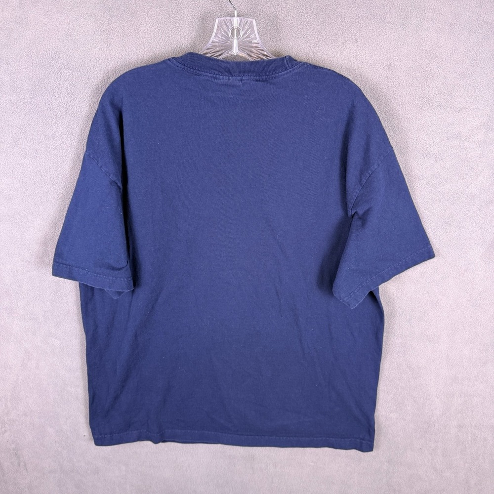Vintage 90s University of Notre Dame Logo Tee T-Shirt Foot Locker Navy XL - Picture 5 of 8
